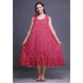 thumbnail image 3 of Bimba Nuisettes en Coton Magenta à Imprimé Floral et Feuilles pour Femmes, Robe Sans Manches, Vêtement de Nuit, Robe Maxi XXX-Large, 3 of 6