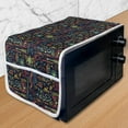 thumbnail image 1 of Modern Microwave Oven Cover, Halloween Magic Mysterious Symbols Fox Flowers Doodle Flowers Feather Boho Tribal, Water Resistant Organizer with Pockets for Kitchen, 36" x 12", Multicolor, by Ambesonne, 1 of 1