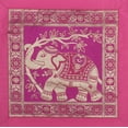 thumbnail image 2 of DK Homewares Indian Throw Pillow Covers 12x12 Inch Brocade Jacquard Weave Ethnic Square Elephant Cushion Covers (Size - 30x30 cm ; Color: Purple & Gold ) - Set of 5 Pcs (Cover Only), 2 of 4