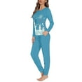 thumbnail image 2 of Renewold Fashion Nightwear for Women Rabbit Pajamas Top and Blue Pants Set of 2 Soft Home Indoor Lounge Wear Casual Pullover Sleepwear Size XL, Easter Day, 2 of 4