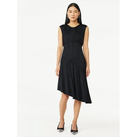 Scoop Women's Sleeveless Tiered Asymmetrical Dress, Sizes XS-XXL