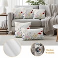 thumbnail image 6 of Spring Colorful Floral Outdoor Waterproof Pillow Covers, Farmhouse Watercolor Flowers Decorative Rectangle Throw Pillowcase Sofa Cushion Sham for Patio/Couch/Chair, 20"x12" 2 Pack, 6 of 8