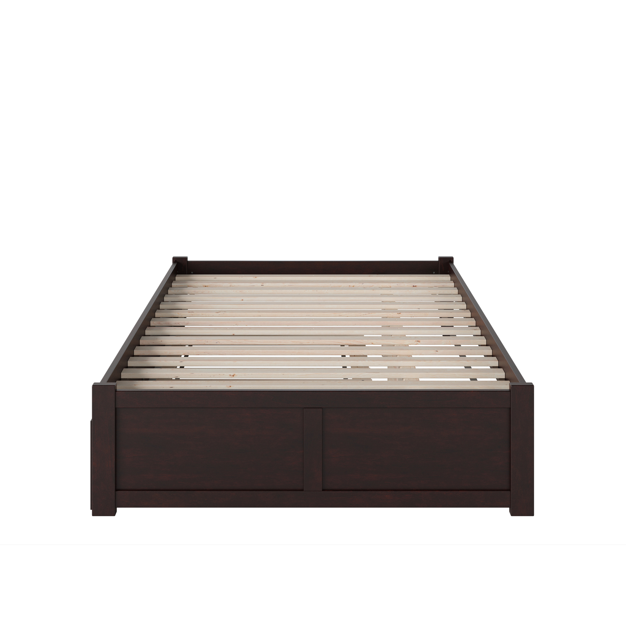 AFI Concord King Solid Wood Platform Bed with Footboard and Twin XL Trundle in Espresso