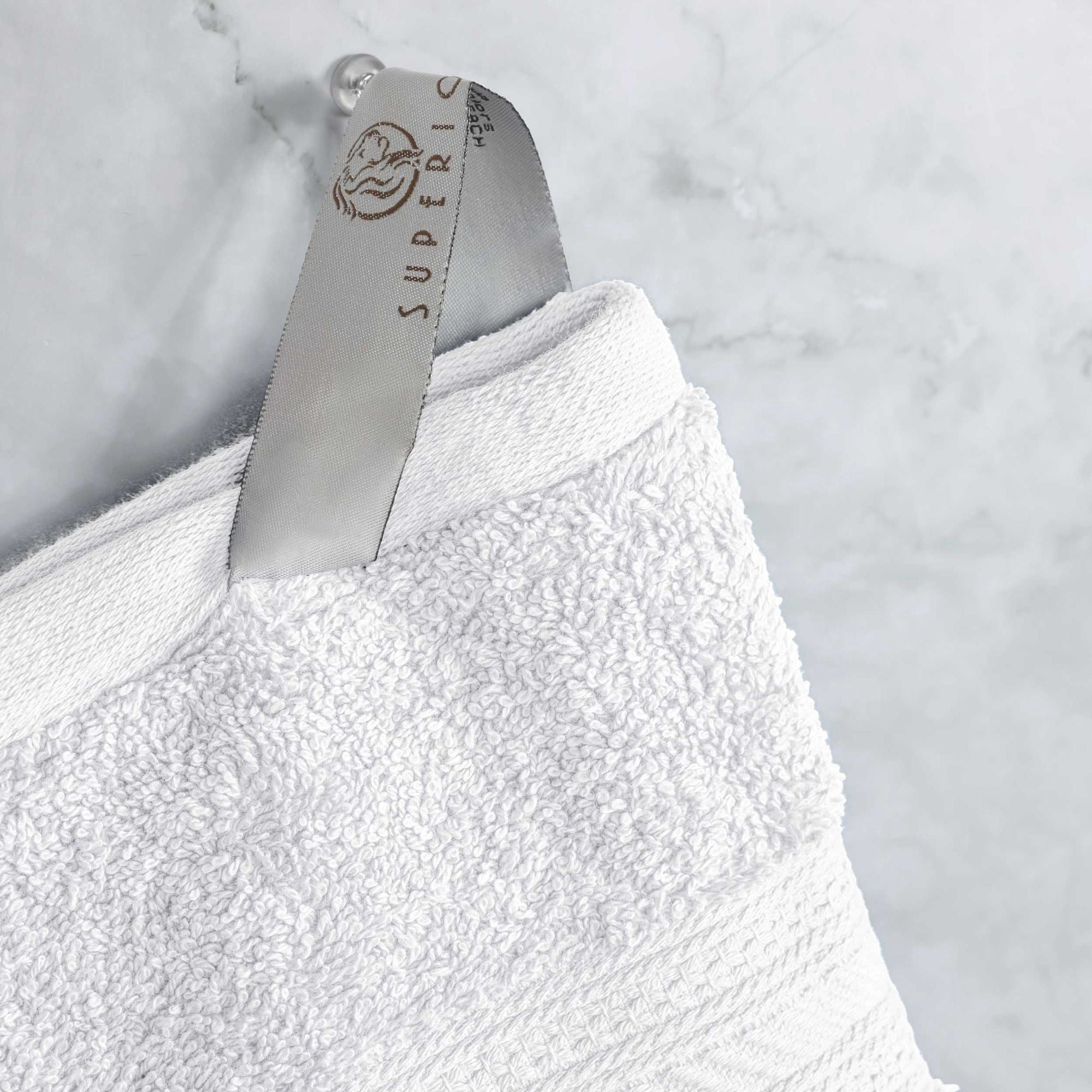 Superior Atlas Heavyweight Plush 3 Piece Cotton Towel Set, White