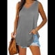 thumbnail image 3 of Camisetas Sin Mangas con Cuello en V para Mujer, Gris, XL, 3 of 6