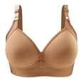thumbnail image 1 of PEASKJP Women's Strapless Bra Ribbed Seamless Bra Comfortable Lift V-Neck Bralettes with Support, Khaki 38, 1 of 4