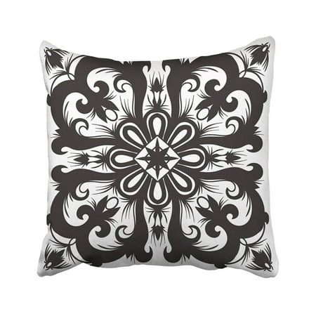 ARTJIA Orange Hand Drawing For In Black And White Colors Italian Majolica The Best For Your Cute Pillowcase Pillow Cover 18x18 (Best Colors For Your Home)