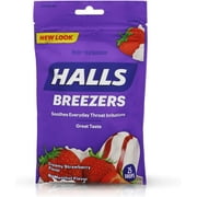 Halls Breezers Drops Cool Creamy Strawberry 25 Each (Pack of 8)