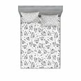 thumbnail image 2 of Floral Bedding Set with Sheet & Covers, Dandelion Flowers Nature Environment Fuzz Organic Fluff Illustration, Printed Bedroom Decor 2 Shams, 4 Sizes, Black White, by Ambesonne, 2 of 3