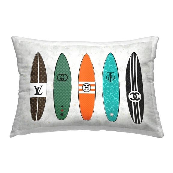 Stupell Industries Designer Brand Surfboards Decorative Printed Throw Pillow Design by Martina Pavlova