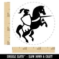 thumbnail image 2 of Jousting Knight with Lance on Horse Self-Inking Rubber Stamp Ink Stamper - Sky Blue Ink - Small 3/4 Inch, 2 of 7