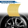 thumbnail image 2 of 16 Pcs Calcomanías para Llantas en Forma de Arco para Decoración de Llantas de Automóvil para Llantas de 17"-19" Amarillo PET, 2 of 6