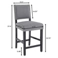 thumbnail image 2 of Counter Height Fabric Upholstered Barstools with Silver Nailhead Trim in Gray, Set of 2, 2 of 6
