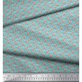 thumbnail image 2 of Soimoi Velvet Fabric Leaves & Rose Small Printed Fabric 1 Yard 58 Inch Wide, 2 of 3