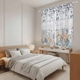 thumbnail image 3 of Blue Beige Coastal Kitchen Curtains 63 Inch Length, Beach Starfish Summer Eucalyptus Retro Tiers Curtains for Living Room Berdoom Bathroom, Light Filtering Drapes Window Treatment 2 Panels 42"Wx63"L, 3 of 8