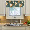 thumbnail image 2 of Yayeee Kitchen Valance Rod Pocket 54" x 18" Living Room Window Curtain, Green Floral Orange, 2 of 6