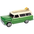 thumbnail image 2 of 1965 Chevrolet Suburban Green Met. & Cream w/Two Surfboards "Surf Rods" Ltd Ed to 3600 pcs 1/64 Diecast Model Car by Auto World, 2 of 3