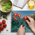 thumbnail image 3 of Nature Cutting Board, Autumn Landscape with Faded Trees and Mountains Pure Reflection in Water Dream Photo, Decorative Tempered Glass Cutting and Serving Board, Large Size, Green Grey, by Ambesonne, 3 of 5