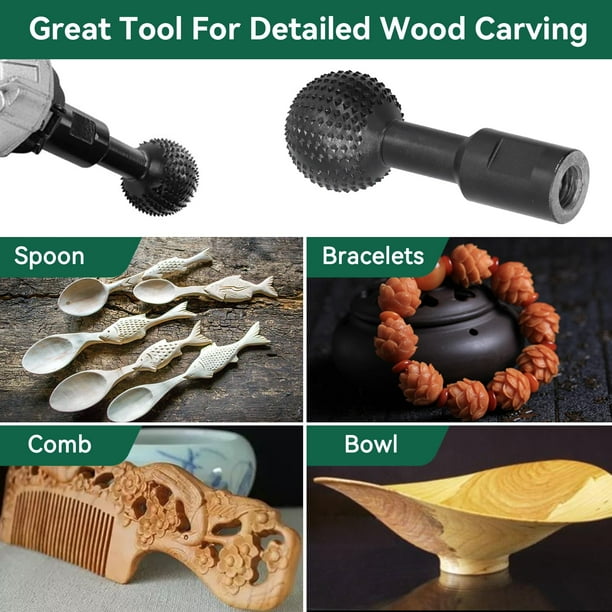 Amoladora Para Tallar Madera Con Cincel Esférico Y Gubia - Accesorios De Corte Y Grabado En Acero Endurecido Para Carpintería