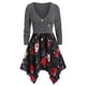 thumbnail image 1 of Camiseta estampada con estampado floral y pañuelo de talla grande Rosegal  Suéteres Cárdigans, 1 of 5