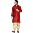 thumbnail image 1 of Royal Kurta Mens Silk Blend Dhoti Kurta (42, Maroon-3), 1 of 1