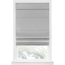 Serenity Home Cordless Roman Shade for Windows - Roman Blackout Window Shades Fabric Blackout for Enhanced Privacy (Grey, 27x64)