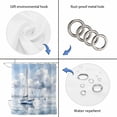 thumbnail image 5 of Nautical Sailboat Bathroom Shower Curtains with 12 Hooks Waterproof Shower Curtain for Stalls and Bathtubs Blue Grey Watercolor Coastal Waves Cloud Decorative Bathroom Privacy Curtain 72x84 Inches, 5 of 9