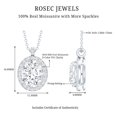thumbnail image 4 of Rosec Jewels Oval Shape Moissanite Halo Pendant for Women - D-VS1 Grade, 925 Sterling Silver, 4 of 6