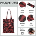 thumbnail image 4 of Sac Fourre-Tout en Toile Chili Motif Légumes Rouges Épicés Illustration Peinture Esthétique Kawaii Dessin Animé Réutilisable Écologique Léger Pliable, 4 of 6