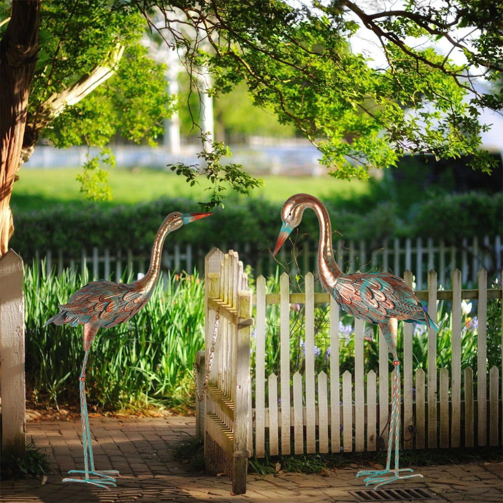 Elegant Low Head Cranes Sculpture For Outdoor Landscape Lawn And Hallway Design