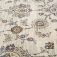 thumbnail image 2 of 10' Gray and Ivory Floral Power Loom Runner Rug, 2 of 8