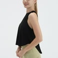 thumbnail image 4 of aidice Workout Tops for Women Yoga Crewneck Sleeveless Loose Backless Knot High Low Hem Athletic Tops, 4 of 9