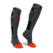 Mobile Warming Premium Bluetooth Heated Men's Socks (Large, Light Gray)