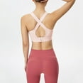 thumbnail image 4 of Ashirexll Front Adjustable Straps Sports Bras for Women Plus Size High Impact Wirefree Comfort No Bounce Support Workout Running Bra Pink M, 4 of 5