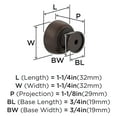 thumbnail image 4 of Amerock Chalice 1-1/4 inch (32mm) Diameter Oil-Rubbed Bronze Cabinet Knob, 10 Pack, 4 of 4