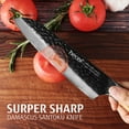thumbnail image 6 of Hecef 7-Inch Japanese Santoku Knife, Forged 67-Layer Damascus Steel Ultra Sharp Kitchen Knife, 6 of 11