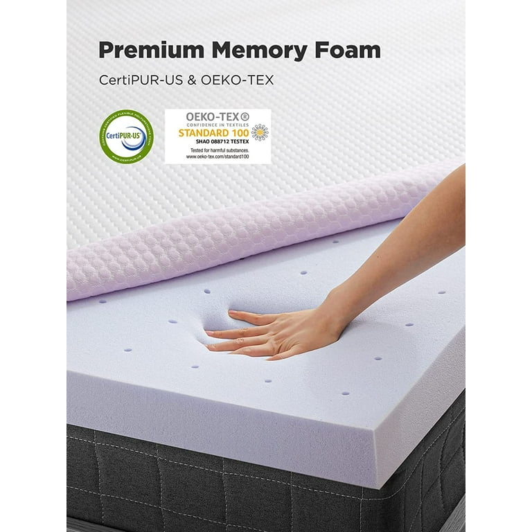 MERITLIFE 3 inch Memory Foam Mattress Topper,Cool Gel Infused Foam Bed Topper Mattress Pad,CertiPUR-US Certified,Relieve Back Pain & Pressure Relief