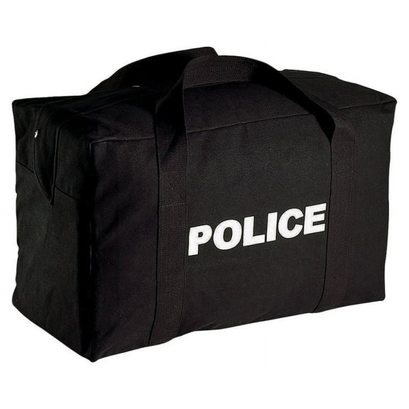 Rothco Canvas Large Police Logo Gear Bag, Black