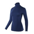 thumbnail image 2 of A2Y Women's Lightweight Fitted Funnel Neck Cotton Long Sleeve Top Navy 2XL, 2 of 5
