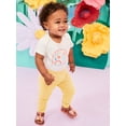 thumbnail image 3 of Garanimals Newborn & Baby Girl Cotton Joggers, Solids & Prints, 4-Pack, Sizes 0 - 24M, 3 of 10