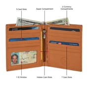 Men's Bifold Hipster Wallet with 13 Credit Card slots by Leatherboss