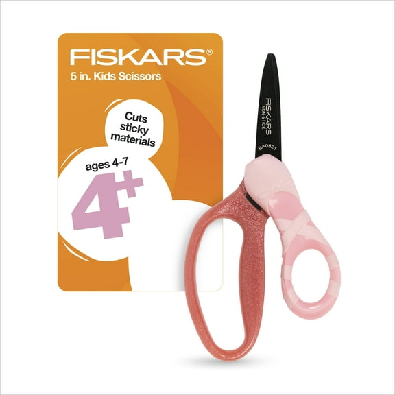 Fiskars 5" MVP Pointed-tip Kids Scissor, Non-stick blades, Scissors for School and Crafts - Dance