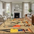 thumbnail image 3 of Brown Boho Area Rug 5x8 FT, Non Slip Bedroom Throw Carpet, Farmhouse Vintage Ethnic African Women Washable Soft Floor Carpet Non-Shedding Rug for Living Room Nursery Dorm Office, 3 of 9