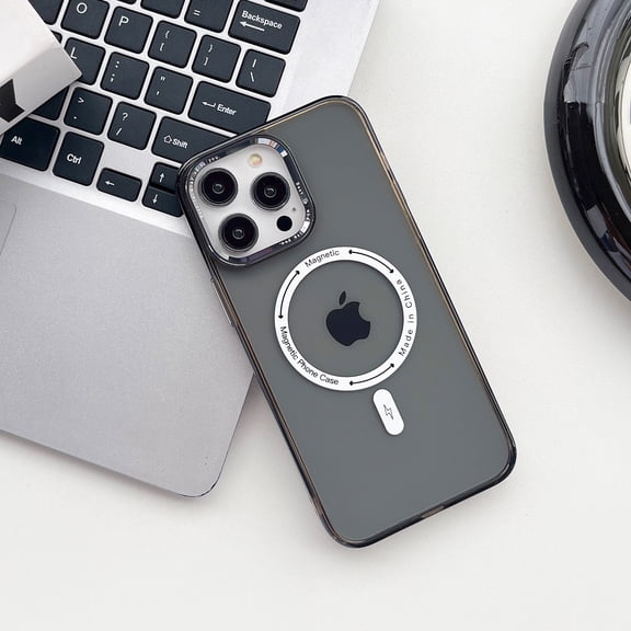 Crystal Clear Case for iPhone 14 Pro, Magnetic Cover Compatible with MagSafe Wireless Charging, Hybrid Rugged PC   TPU Dustproof Shockproof Lens Protection Case for iPhone 14 Pro,Black