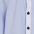 thumbnail image 5 of Xijirk Boys Contrast Collar Placket Vertical Striped Long Sleeve Button Down Dress Shirt Back to School Uniform Casual Top 2-3 Years,Light Blue, 5 of 6