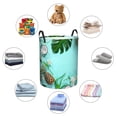 thumbnail image 4 of Fuzoiu Tropical Pineapple Print Circular Hamper,Laundry Basket with Handle,Collapsible Laundry,Dirty Clothes Storage Basket,for Bedroom Bathroom Dorm Living Room-Medium, 4 of 6