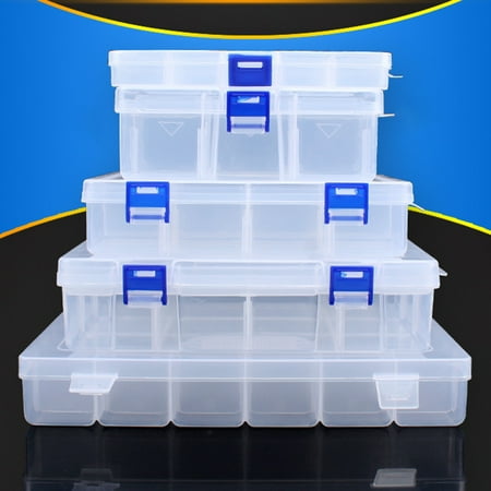 

SPRING PARK Rectangular Transparent Parts Box Screw Jewelry Plastic Container Home Supply