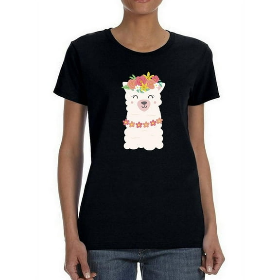 Adorable Kawaii Alpaca Women T-Shirt, Female x-Large