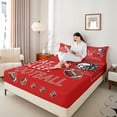 thumbnail image 4 of Castle Fairy Eat Sleep Football Bed Sheets for Girl Female,Sport Gamer King Sheets, 4 of 7