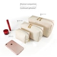 thumbnail image 3 of Bolsa de viaje portátil para cosméticos, bolsa de cosméticos pequeña, portátil, para mujer, de PU, impermeable, bolsa de almacenamiento de cosméticos, 3 of 5
